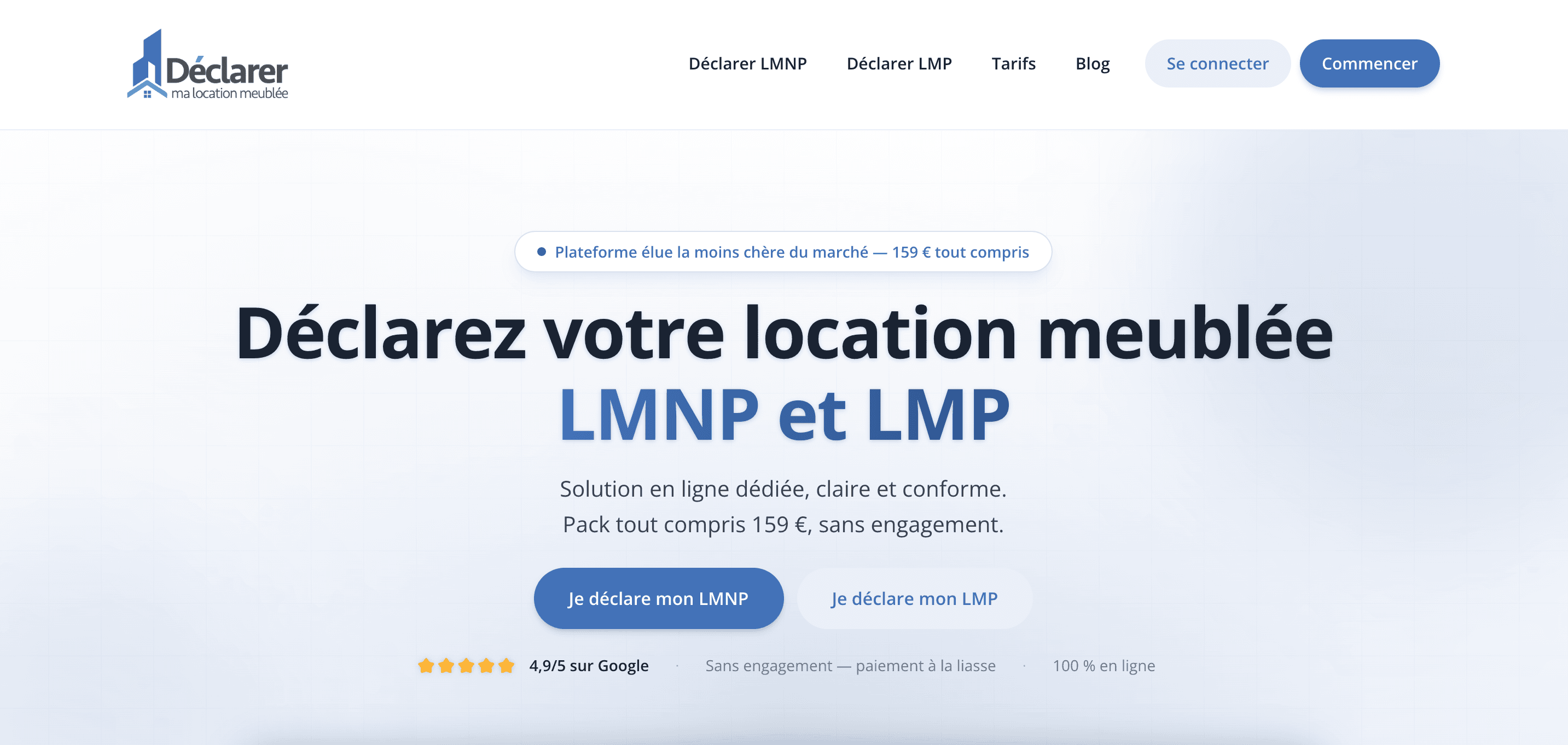 Aperçu du site Déclarer ma location meublée